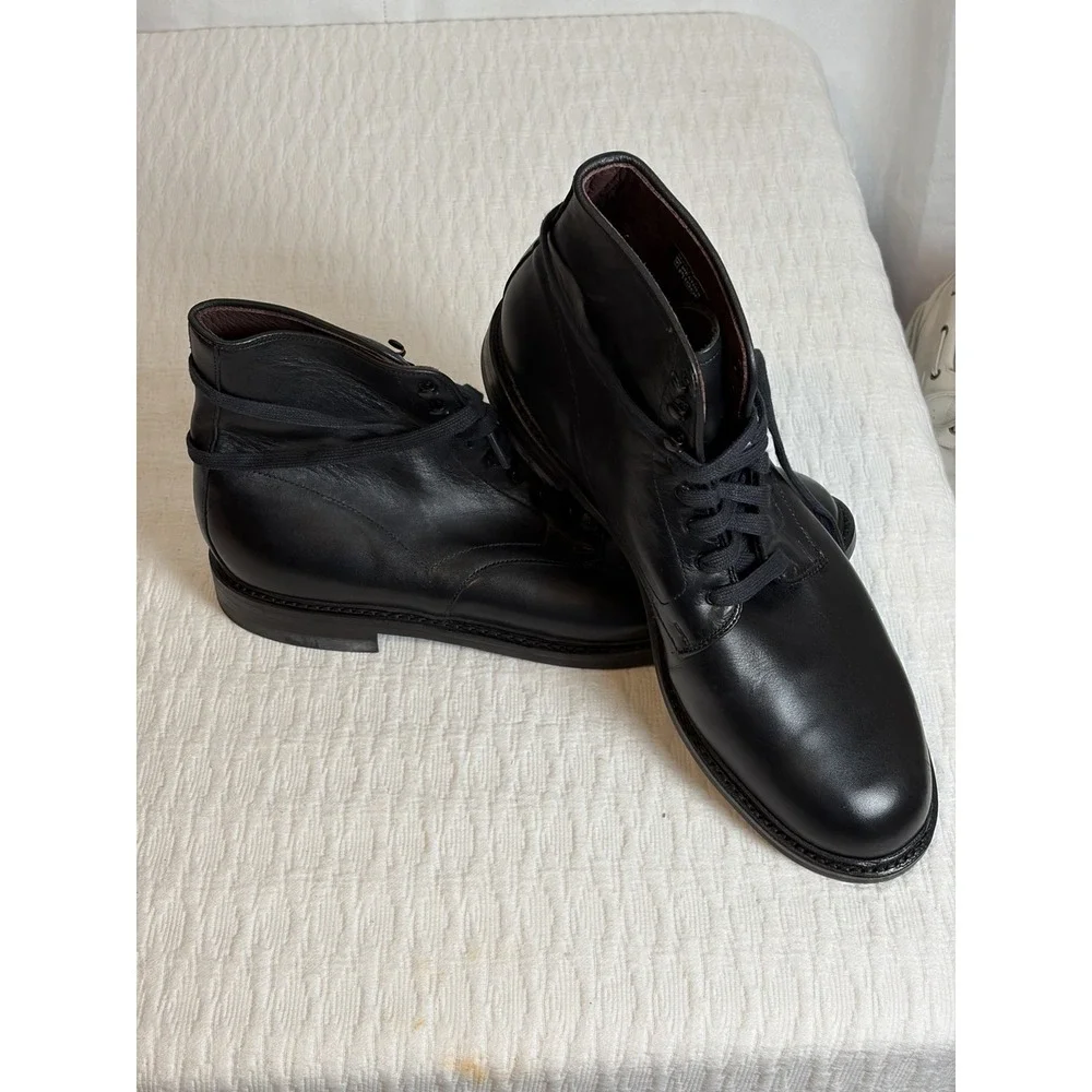 Allen Edmonds Higgins Mill Weatherproof 14 D Black Boots Leather Dainite Soles